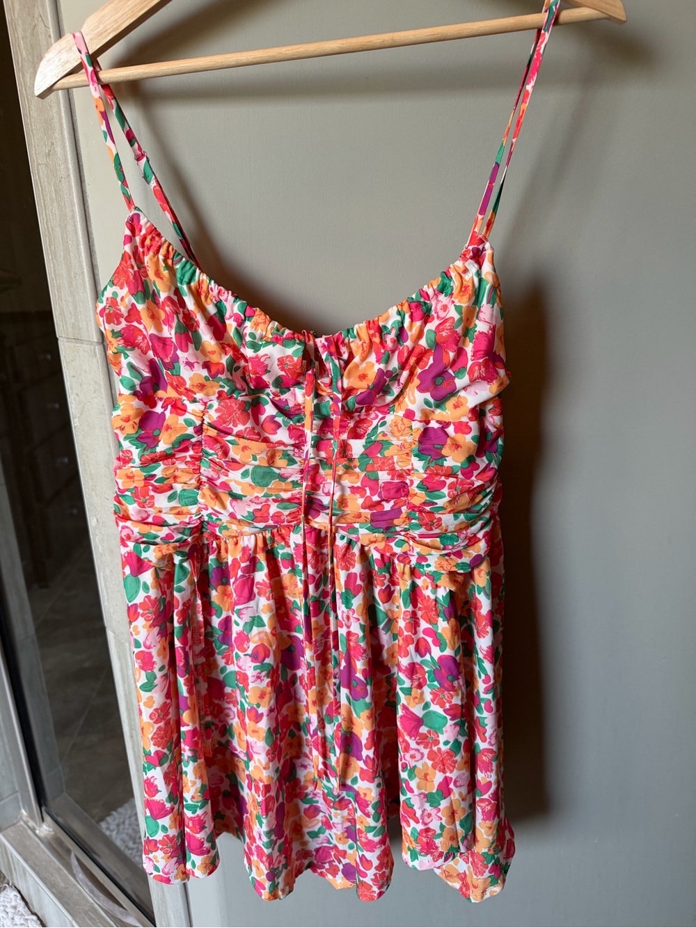 Princess Polly Floral Mini Dress in Pink, Orange, Green